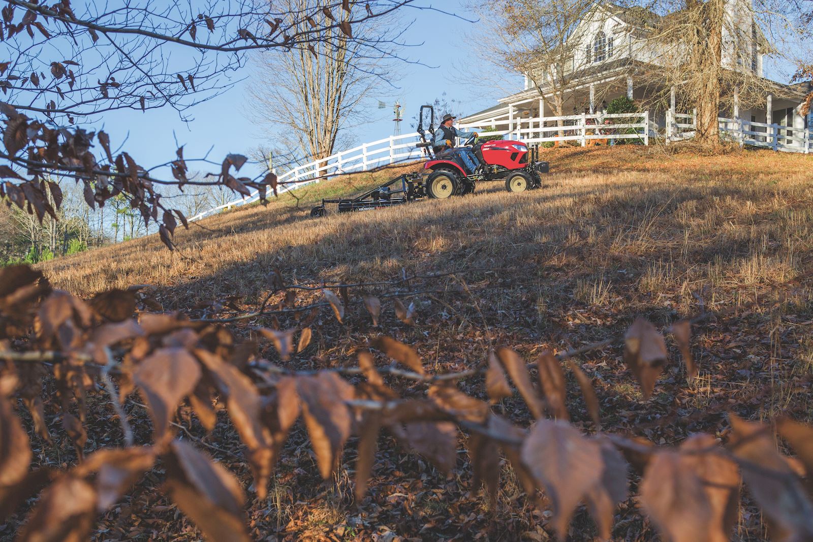 Harvesting situation on flat terrain (site A) and steep slope