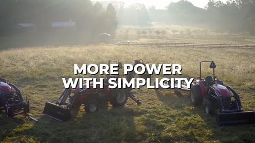 compact tractors in sun "more power with simplicity"
