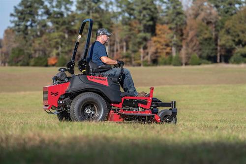 man mowing with a Yanmar YZ472 Zero-Turn Radius Mower