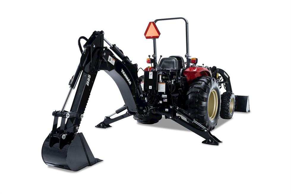 black yanmar backhoe stabilizers down