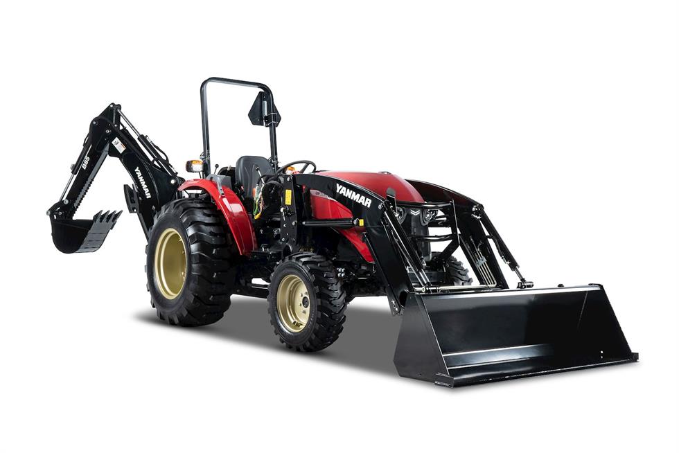 black yanmar multi-purpose compact tractor