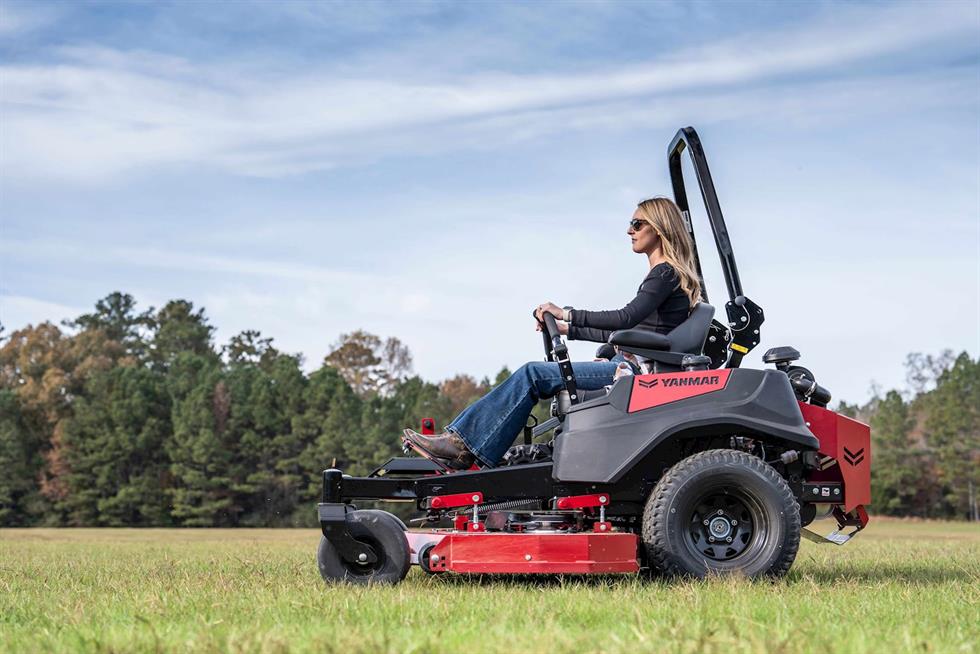 man mowing with a Yanmar YZ372 Zero-Turn Radius Mower