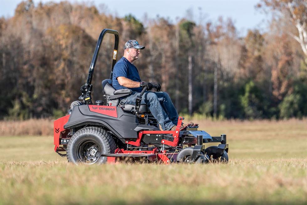 man mowing on a Yanmar YZ472 Zero-Turn Radius Mower