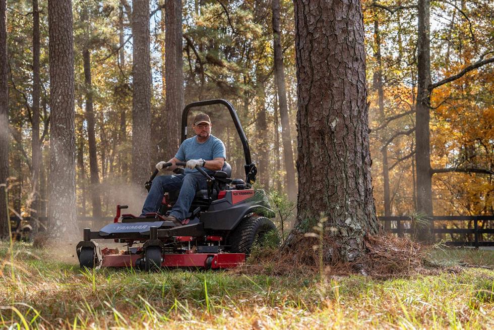 man mowing with a Yanmar YZ460 Zero-Turn Radius Mower
